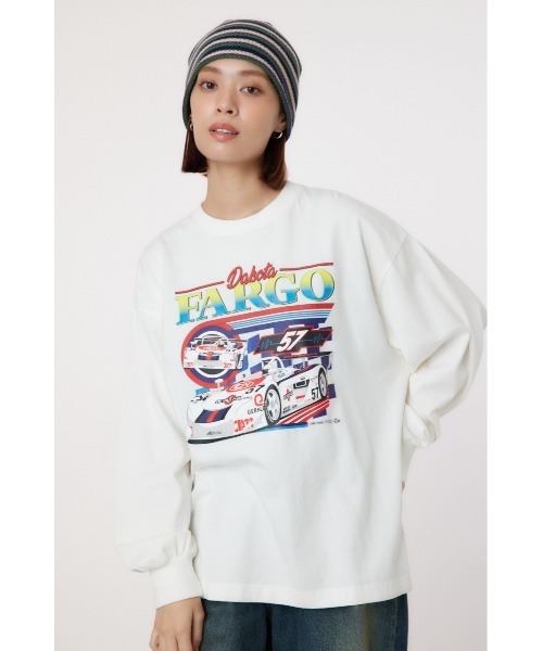 RODEO CROWNS WIDE BOWL(ロデオクラウンズワイドボウル)の「G/O AUTO RACING L/S Tシャツ(Tシャツ/カットソー・レディース・オフホワイト/チャコールグレー/ピンク・FREE)」の10枚目の写真