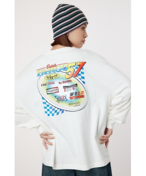 RODEO CROWNS WIDE BOWL(ロデオクラウンズワイドボウル)の「G/O AUTO RACING L/S Tシャツ(Tシャツ/カットソー・レディース・オフホワイト/チャコールグレー/ピンク・FREE)」の12枚目の写真