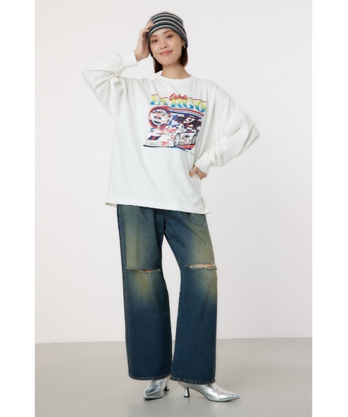 RODEO CROWNS WIDE BOWL(ロデオクラウンズワイドボウル)の「G/O AUTO RACING L/S Tシャツ(Tシャツ/カットソー・レディース・オフホワイト/チャコールグレー/ピンク・FREE)」の13枚目の写真