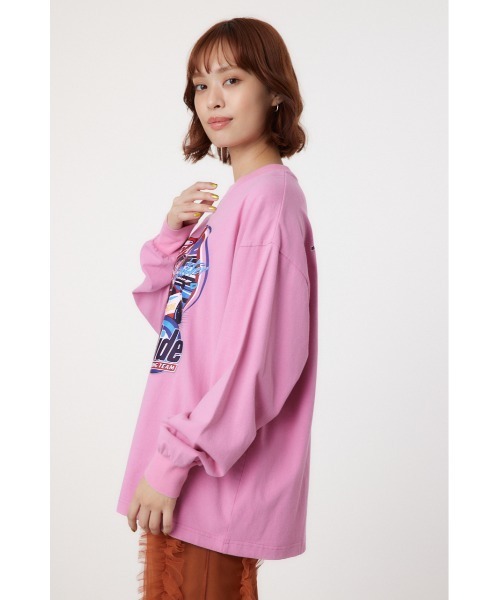 RODEO CROWNS WIDE BOWL(ロデオクラウンズワイドボウル)の「G/O AUTO RACING L/S Tシャツ(Tシャツ/カットソー・レディース・オフホワイト/チャコールグレー/ピンク・FREE)」の5枚目の写真