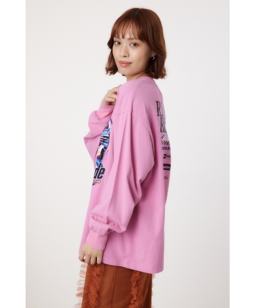 RODEO CROWNS WIDE BOWL(ロデオクラウンズワイドボウル)の「G/O AUTO RACING L/S Tシャツ(Tシャツ/カットソー・レディース・オフホワイト/チャコールグレー/ピンク・FREE)」の7枚目の写真