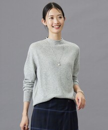 【洗える】CASHMERE BLEND スタンドカラー ニット