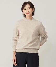 【洗える】CASHMERE BLEND スタンドカラー ニット