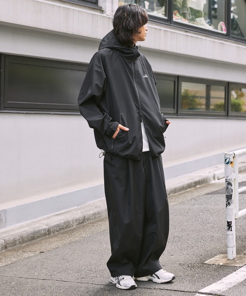 セール】【撥水、透湿、防風】3レイヤーオーバータックワイドパンツ