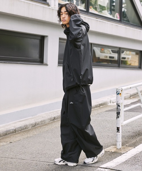 撥水、透湿、防風】3レイヤーオーバータックワイドパンツ（その他