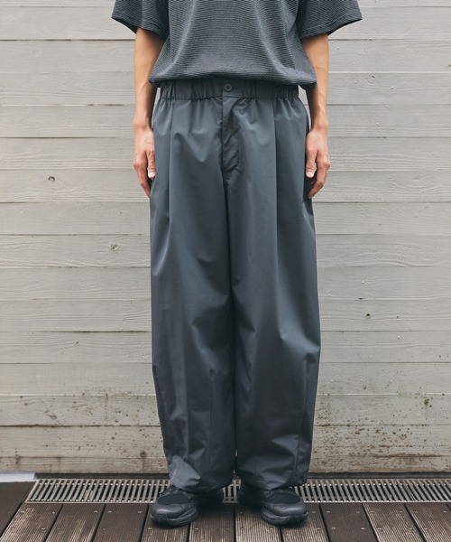 セール】【撥水、透湿、防風】3レイヤーオーバータックワイドパンツ
