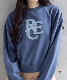 clear | デニムロゴ普通丈スウェットトップス [トレンド感 ゆったりシルエット]≪2024AW新作≫(スウェット)