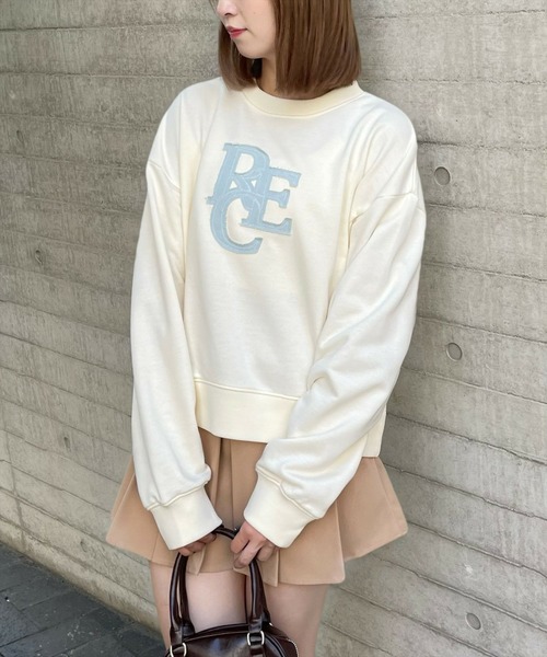 clear（クリア）の「デニムロゴ普通丈スウェットトップス [大人 カジュアル 着回し力抜群]≪再入荷≫（スウェット・レディース・ネイビー/グレー/アイボリー・F）」の10枚目の写真