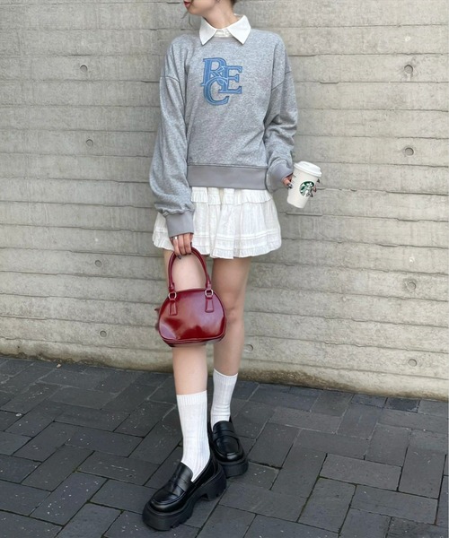 clear（クリア）の「デニムロゴ普通丈スウェットトップス [大人 カジュアル 着回し力抜群]≪再入荷≫（スウェット・レディース・ネイビー/グレー/アイボリー・F）」の12枚目の写真