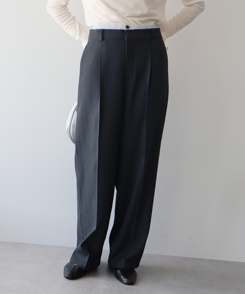 earth music&ecology（アースミュージックアンドエコロジー）の「ダブルウエストデザインパンツ（スラックス・レディース・グレー/チェック/グレー系その他3・S/M）」の14枚目の写真