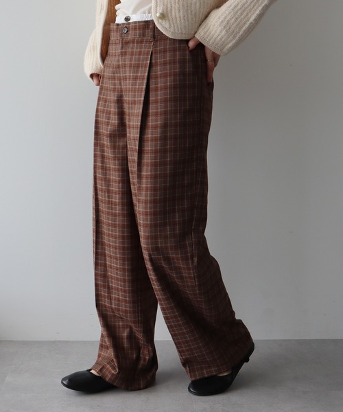 earth music&ecology（アースミュージックアンドエコロジー）の「ダブルウエストデザインパンツ（スラックス・レディース・グレー/チェック/グレー系その他3・S/M）」の20枚目の写真