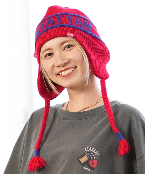 Manhattan Portage（マンハッタンポーテージ）の「Manhattan Portage/マンハッタンポーテージ ビーニー JACQUAR GUIDE KNIT CAP MP299（ニットキャップ/ビーニー・メンズ・ブラック/レッド/ホワイト/ネイビー・FREE）」の4枚目の写真