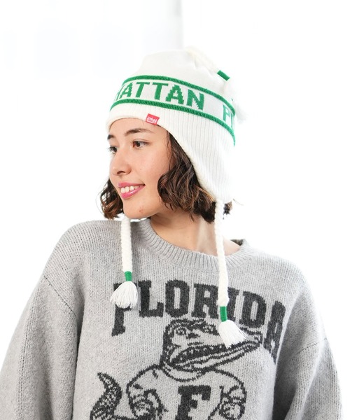 Manhattan Portage（マンハッタンポーテージ）の「Manhattan Portage/マンハッタンポーテージ ビーニー JACQUAR GUIDE KNIT CAP MP299（ニットキャップ/ビーニー・メンズ・ブラック/レッド/ホワイト/ネイビー・FREE）」の6枚目の写真