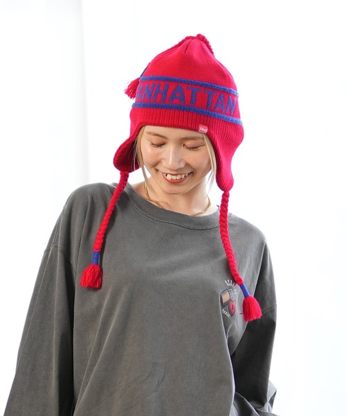 Manhattan Portage（マンハッタンポーテージ）の「Manhattan Portage/マンハッタンポーテージ ビーニー JACQUAR GUIDE KNIT CAP MP299（ニットキャップ/ビーニー・メンズ・ブラック/レッド/ホワイト/ネイビー・FREE）」の9枚目の写真