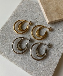 ミニマルダブルライン ピアス  (両耳用)