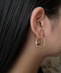 ミニマルダブルライン ピアス  (両耳用)