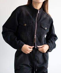 DISPARK（ディスパーク）の「DISPARK/Wジップクロップドバイカーデニムジャケット（デニムジャケット）」