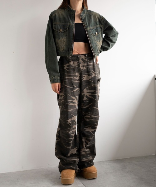 dispark（ディスパーク）の「DISPARK/Wジップクロップドバイカーデニムジャケット（デニムジャケット・レディース・ブルー系1/ブラック・FREE）」の10枚目の写真