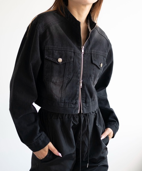 dispark（ディスパーク）の「DISPARK/Wジップクロップドバイカー