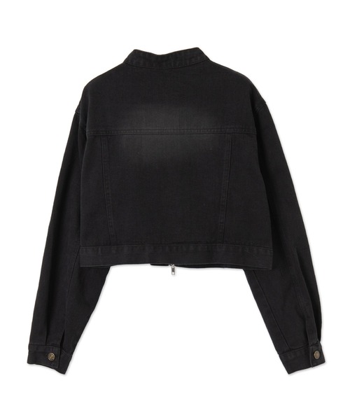 dispark（ディスパーク）の「DISPARK/Wジップクロップドバイカーデニムジャケット（デニムジャケット・レディース・ブルー系1/ブラック・FREE）」の14枚目の写真
