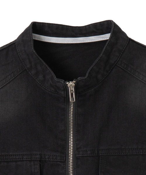 dispark（ディスパーク）の「DISPARK/Wジップクロップドバイカーデニムジャケット（デニムジャケット・レディース・ブルー系1/ブラック・FREE）」の15枚目の写真