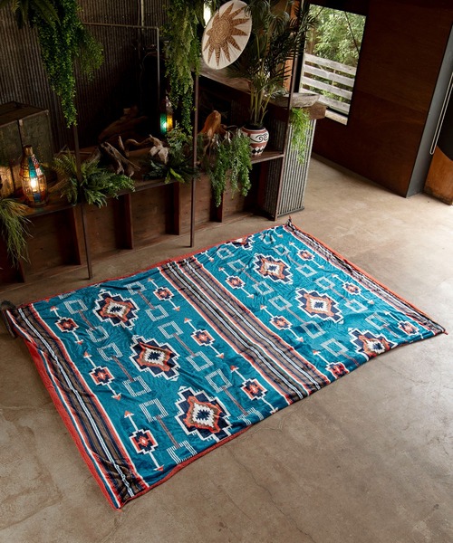 チャイハネ(チャイハネ)の「【チャイハネ】NOMADY ノマディブランケットMEGA(ブランケット・レディース・ナチュラル/ターコイズブルー/ブラック/カーキ/サンドベージュ/スカイブルー・FREE)」の5枚目の写真