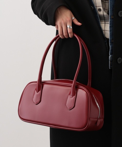 saloon（サルーン）の「SALOON(サルーン)/スムース横長ボストンバッグ（ボストンバッグ・レディース・レッド/ブラウン/オフホワイト・FREE）」の3枚目の写真