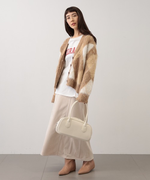 saloon（サルーン）の「SALOON(サルーン)/スムース横長ボストンバッグ（ボストンバッグ・レディース・レッド/ブラウン/オフホワイト・FREE）」の6枚目の写真