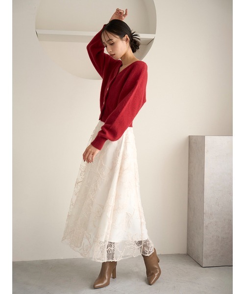 SNIDEL（スナイデル）の「ビジュー釦フォックスカーディガン（カーディガン/ボレロ・レディース・ダークグレー/ミント/レッド/アイボリー・FREE）」の14枚目の写真