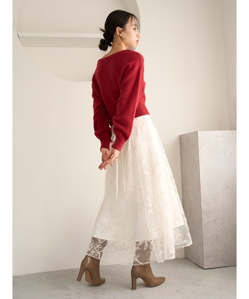 SNIDEL（スナイデル）の「ビジュー釦フォックスカーディガン（カーディガン/ボレロ・レディース・ダークグレー/ミント/レッド/アイボリー・FREE）」の15枚目の写真