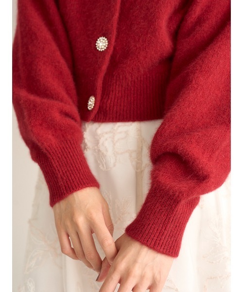 SNIDEL（スナイデル）の「ビジュー釦フォックスカーディガン（カーディガン/ボレロ・レディース・ダークグレー/ミント/レッド/アイボリー・FREE）」の17枚目の写真