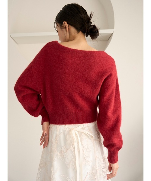 SNIDEL（スナイデル）の「ビジュー釦フォックスカーディガン（カーディガン/ボレロ・レディース・ダークグレー/ミント/レッド/アイボリー・FREE）」の8枚目の写真