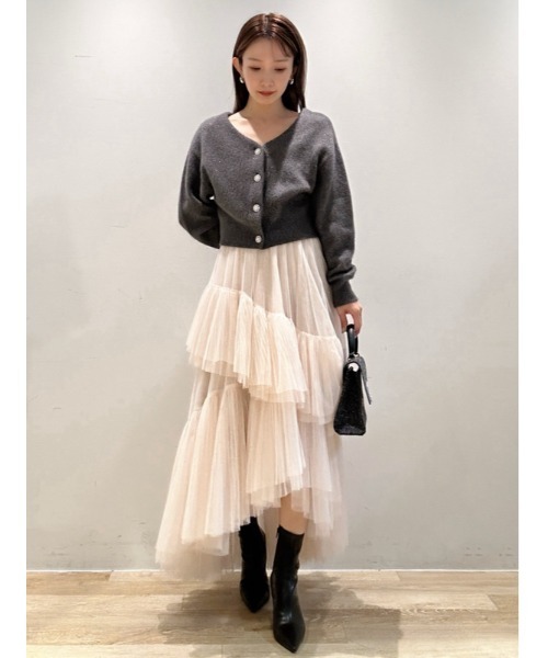 SNIDEL（スナイデル）の「ビジュー釦フォックスカーディガン（カーディガン/ボレロ・レディース・ダークグレー/ミント/レッド/アイボリー・FREE）」の21枚目の写真