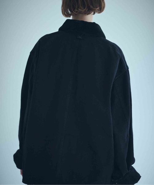 SEA(シー)の「VINTAGE オーバーセルヴィッチデニムカバーオール(テーラードジャケット・レディース・ホワイト/ブラック・ONE SIZE)」の15枚目の写真