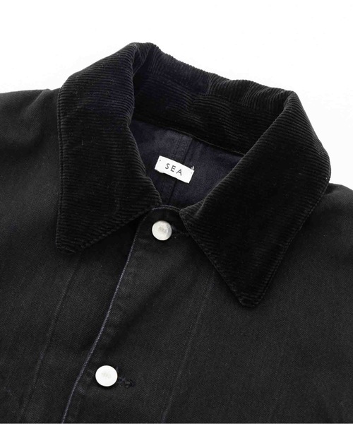 SEA(シー)の「VINTAGE オーバーセルヴィッチデニムカバーオール(テーラードジャケット・レディース・ホワイト/ブラック・ONE SIZE)」の16枚目の写真