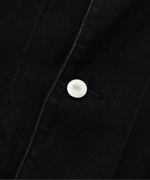 SEA(シー)の「VINTAGE オーバーセルヴィッチデニムカバーオール(テーラードジャケット・レディース・ホワイト/ブラック・ONE SIZE)」の4枚目の写真