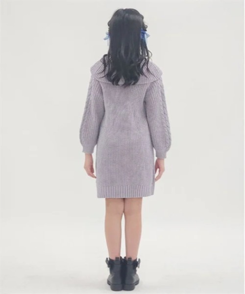 axes femme(アクシーズファム)の「W編み上げニットワンピース(ワンピース・キッズ・ラベンダー/ミント・MEDIUM/LARGE/X-LARGE)」の14枚目の写真