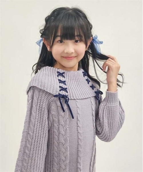 axes femme(アクシーズファム)の「W編み上げニットワンピース(ワンピース・キッズ・ラベンダー/ミント・MEDIUM/LARGE/X-LARGE)」の15枚目の写真