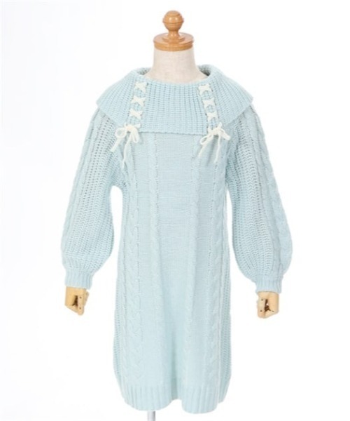 セール】W編み上げニットワンピース（ワンピース）｜axes femme