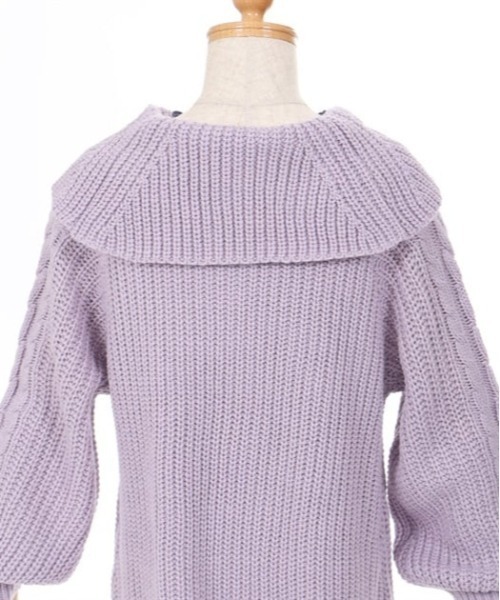 axes femme(アクシーズファム)の「W編み上げニットワンピース(ワンピース・キッズ・ラベンダー/ミント・MEDIUM/LARGE/X-LARGE)」の5枚目の写真