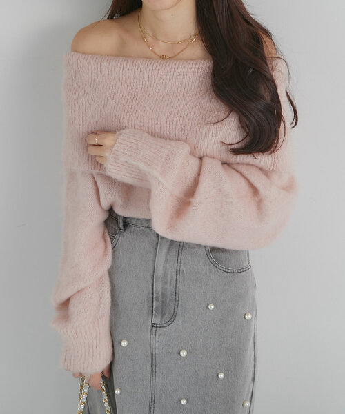 La boutique BonBon - 【最強愛されニット】オフショルシャギーニット La boutique BonBon（ラブティックボンボン）の「【最強愛され