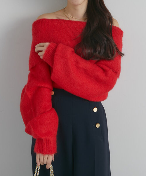 【最強愛されニット】オフショルシャギーニット La boutique BonBon（ラブティックボンボン）の「【最強愛されニット