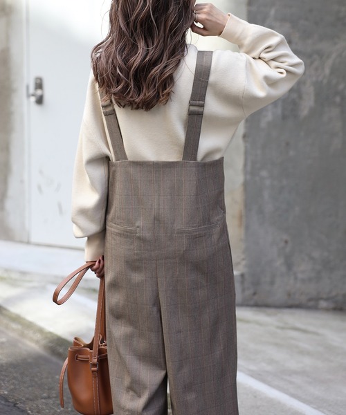 ブラウン チェック柄 サロペット♡トゥデイフル♡専用です、 チェック柄／ワイドサロペット｜INGNI(イング) 公式通販｜INGNI STORE