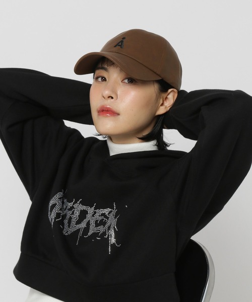 ALAND(エーランド)の「【UNISEX】ALAND/ビンテージレザーCAP(キャップ・レディース・ブラウン/チャコール・ONE SIZE)」の4枚目の写真