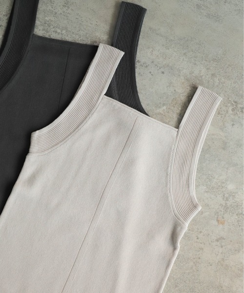 NOMBRE IMPAIR（ノンブルアンペール）の「ハイツイストコットン　2WAYニットキャミ（ニット/セーター・レディース・グレイッシュベージュ/カーキ/チャコールグレー/ホワイト・FREE）」の3枚目の写真