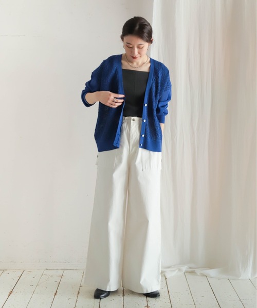 NOMBRE IMPAIR（ノンブルアンペール）の「ハイツイストコットン　2WAYニットキャミ（ニット/セーター・レディース・グレイッシュベージュ/カーキ/チャコールグレー/ホワイト・FREE）」の7枚目の写真