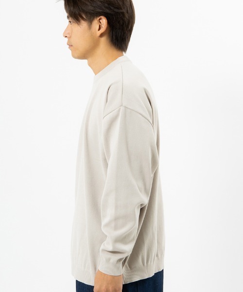 430(フォーサーティ)の「mn3077-L-S RLX KNIT C&S クルーネックセーター(ニット/セーター・メンズ・ブラック/グレイッシュベージュ/オフホワイト/チャコールグレー・0/1/2/3)」の7枚目の写真