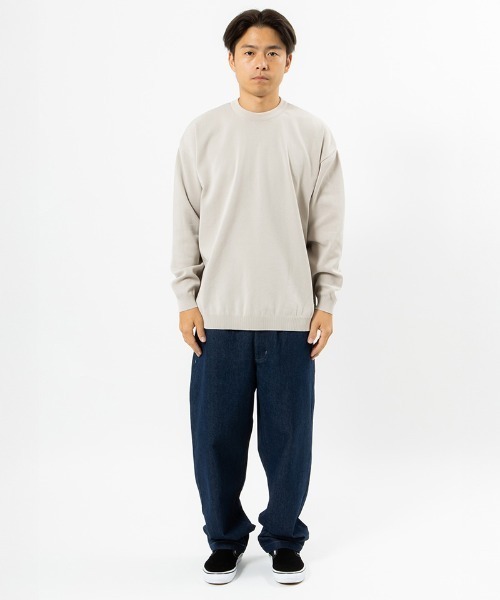 430(フォーサーティ)の「mn3077-L-S RLX KNIT C&S クルーネックセーター(ニット/セーター・メンズ・ブラック/グレイッシュベージュ/オフホワイト/チャコールグレー・0/1/2/3)」の9枚目の写真
