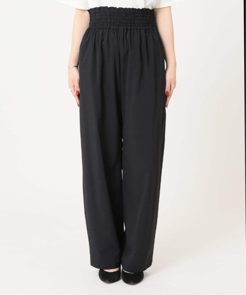 JOURNAL STANDARD ナイロンストレッチワイドパンツ　　黒　ブラック JOURNAL STANDARD パンツ 「WEB限定追加」「接触冷感/防しわ