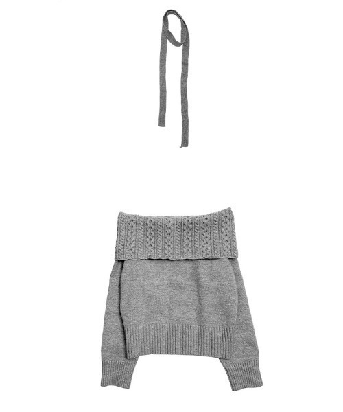 anyonemore（エニワンモア）の「ロングタイマフラー付きオフショルダーニットセット（ニット/セーター・レディース・グレー・FREE）」の9枚目の写真